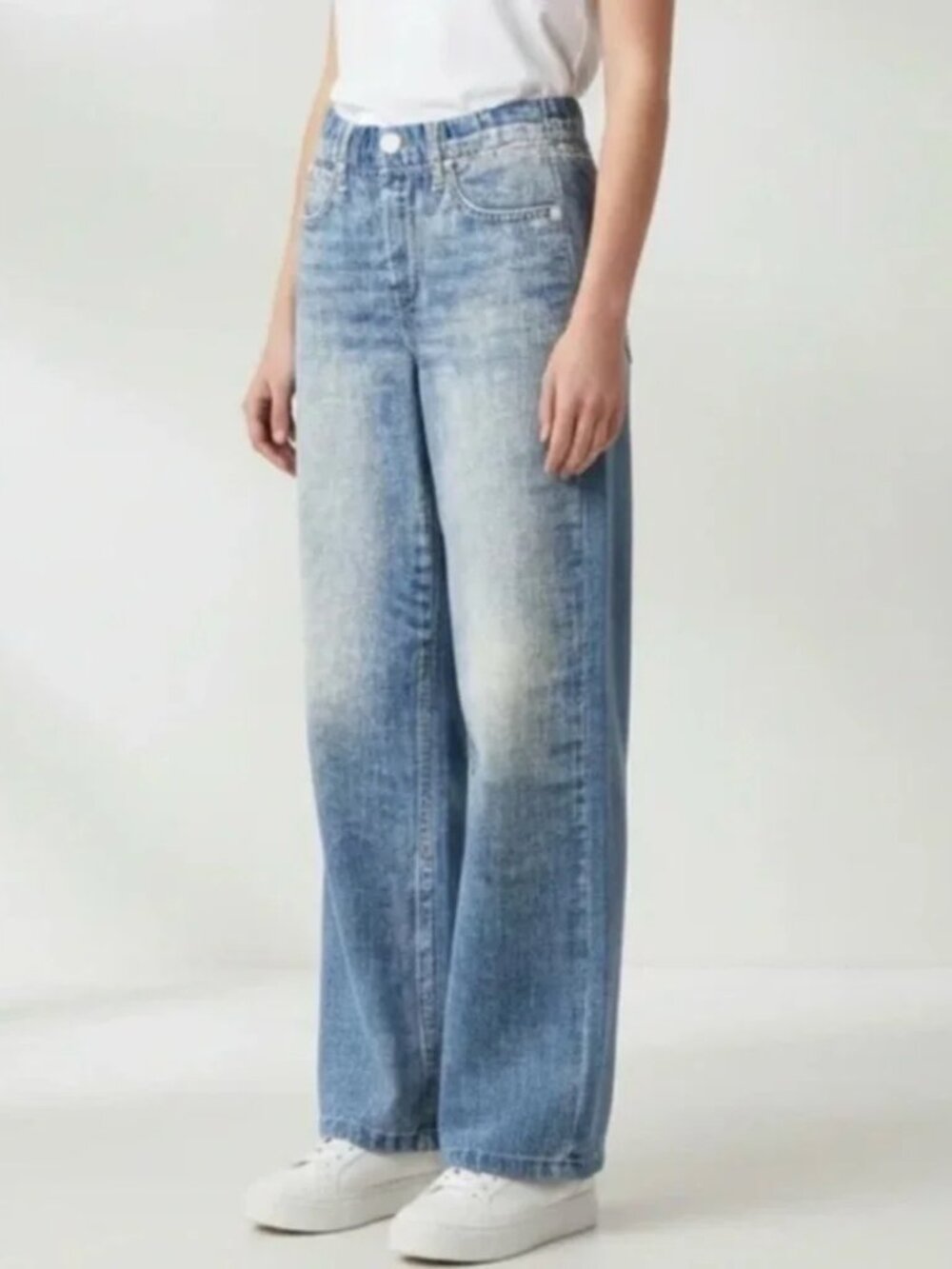 NWT! MILA ROSABELLA SWEATPANT JEANS PULL ON KNIT DENIM LOUNGE STRAIGHT LEG sz XS